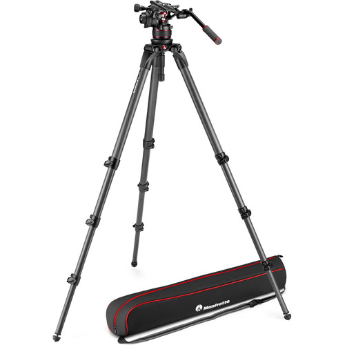Trépied Manfrotto 536 Carbone + Rotule Nitrotech N12 - Occasion - Charge 26.4 Lbs