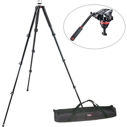 Used Manfrotto MVT535AQ Aluminum 75mm Bowl Tripod and MVH502A