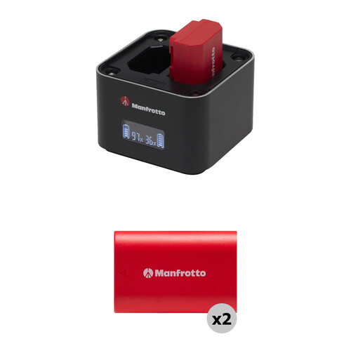 Manfrotto ProCUBE 3 Professional Twin Charger Kit with 2 LP-E6NH Batteries