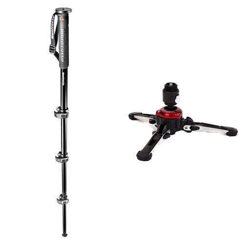 Manfrotto XPRO MPMXPROA4US Aluminum Monopod with XPRO Fluid Base Kit