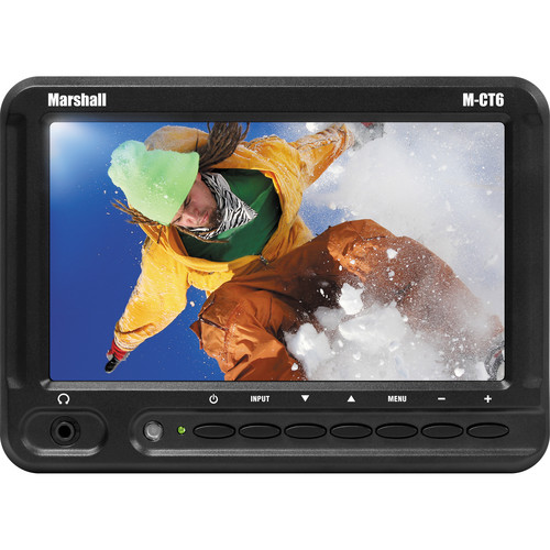 Marshall Electronics M-CT6 6.2" Widescreen Camera-Top Field LCD with AA Battery Plate