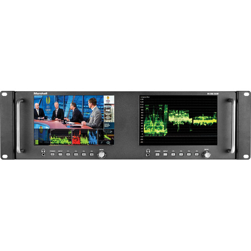 Marshall Electronics M-LYNX-702W Dual 7" Loop Through 3G-SDI Rackmount Monitor with Loop Through HDMI Input/Output