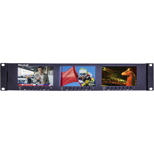 Marshall V-R63P-SDI Triple 5.8 Rack Mounted Lcd Panel With 10-Bit Sdi