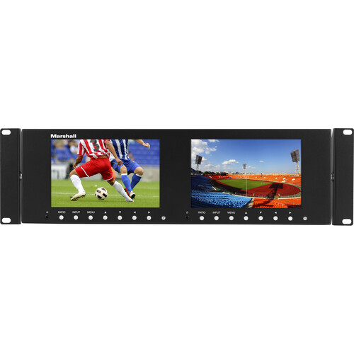 Marshall Electronics ML-702W Dual 7" HDMI/3G-SDI Rackmount Monitor with Waveform (3 RU)