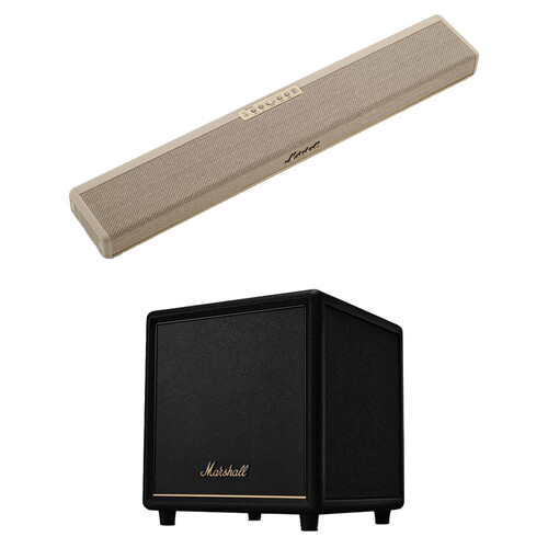 Marshall Heston 60 5.1-Channel Dolby Atmos Soundbar & Heston Sub 200 Subwoofer Kit (Cream/Black)