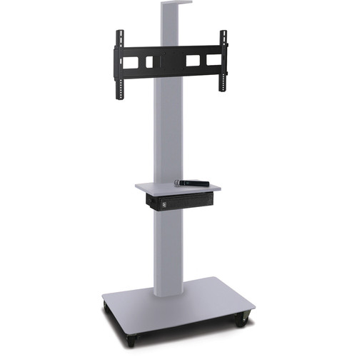 Marvel 65" High Mobile Stand w/Sound System for 35-55" Flat Panel Monitor (Silver, 1 Accessory, 1 Cam Shelf)