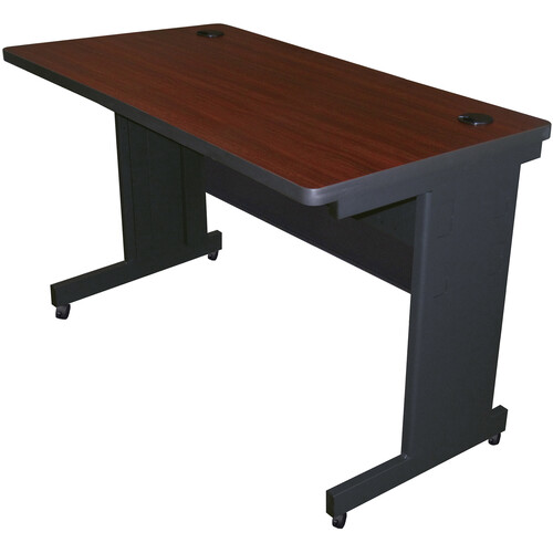 Marvel Pronto Mobile Training Table with Modesty Panel Back (48 x 24", Mahogany Laminate/Dark Neutral)