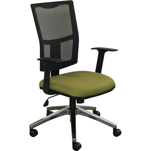 Marvel Task Mesh Chair with Fennel Fabric and Chrome Plated Base