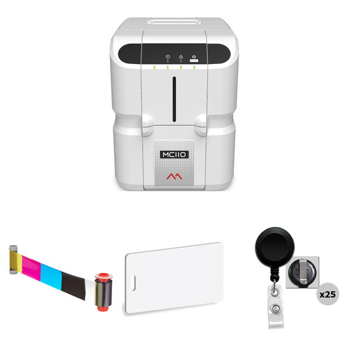 Matica MC110 Single-Sided ID Card Printer and 250-Print Color Ribbon Kit