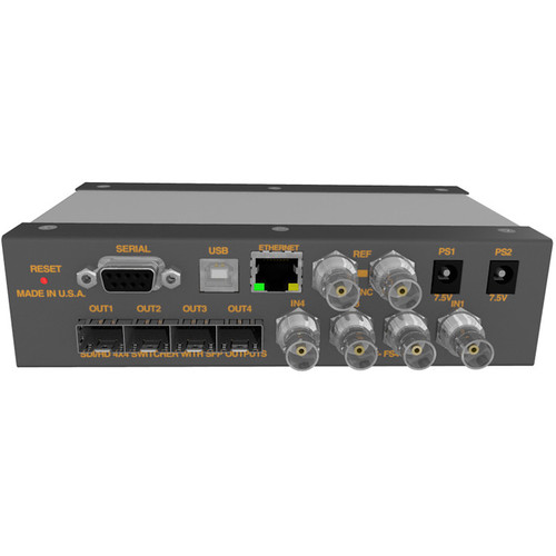 Matrix Switch 4 x BNC SDI Inputs & 4 x SFP Outputs 3G-SDI Mini Switcher with Button Panel