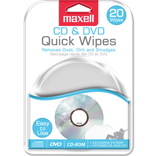 Maxell CD/DVD Quick Disc Wipes (20-Pack)