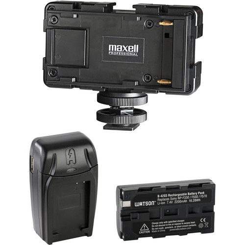 Maxell Power Shoe Adapter with NP-F550 Battery & Charger Kit