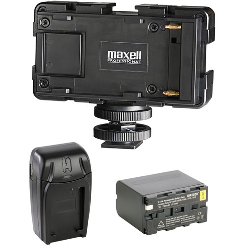 Maxell Power Shoe Adapter with NP-F975 Battery & Charger Kit