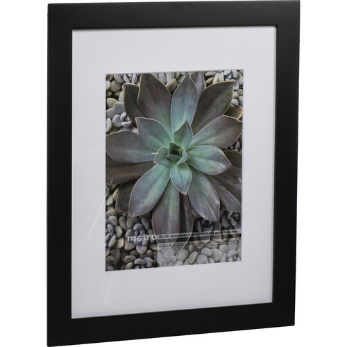 MCS Framatic Metro Frame with 16 x 20" Glass and 11 x 14" Mat (Black)