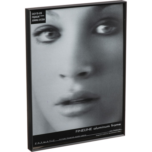 MCS Framatic Fineline Aluminum Frame with 8.5 x 11" Glass (Black)