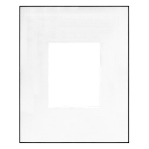 MCS Framatic Fineline Aluminum Frame with 16 x 20" Glass and 8 x 10" Mat (Black)