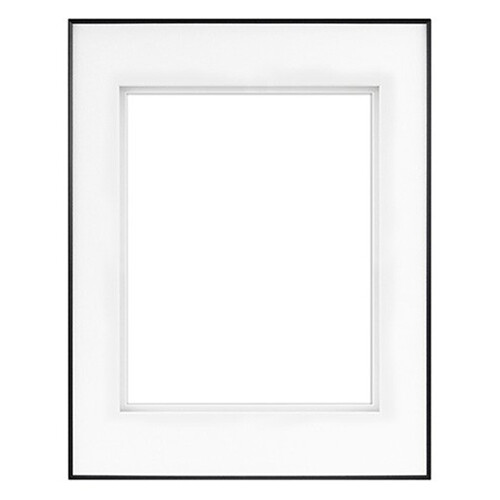 MCS Framatic Fineline Aluminum Frame with 11 x 14" Glass and 8 x 10" Shadow Mat (Black)