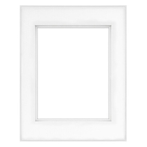 MCS Framatic Fineline Aluminum Frame with 11 x 14" Glass and 8 x 10" Shadow Mat (White)