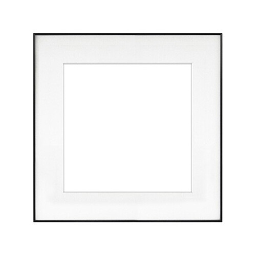MCS Framatic Fineline Aluminum Frame with 11 x 11" Glass and 8 x 8" Mat (Black)