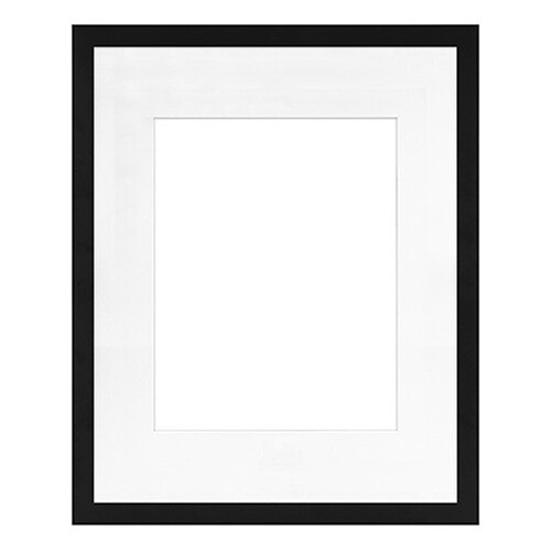 MCS Framatic Modern Frame with 16 x 20" Glass and 11 x 14" Mat (Black)