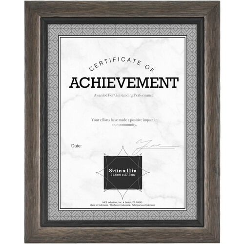 MCS 8.5 x 11" Grandis Wood Frame (Gray with Black)