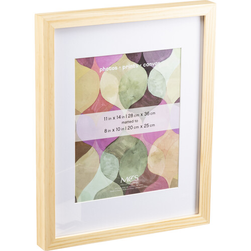 MCS 11 x 14" Wood Art Frame Matted to 8 x 10" (Natural)