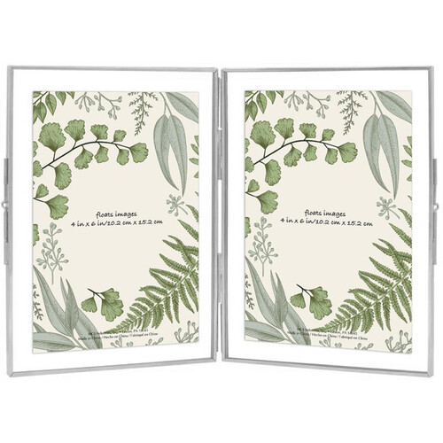 MCS 5 x 7" Matted to 4 x 6" Double Pressed Glass Frames (Silver)