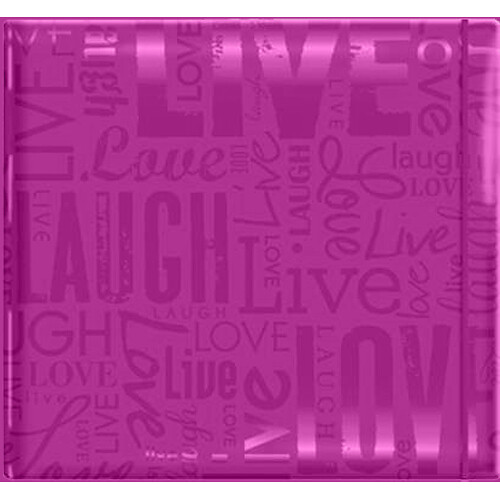 MCS Embossed Gloss Expressions Live, Laugh, Love Album (100 Pockets, Purple)