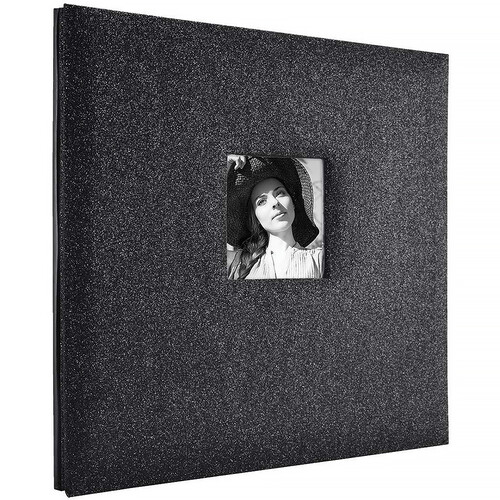 MCS 12 x 12 Scrapbook with Photo Opening On Cover (Black Diamond Glitter)