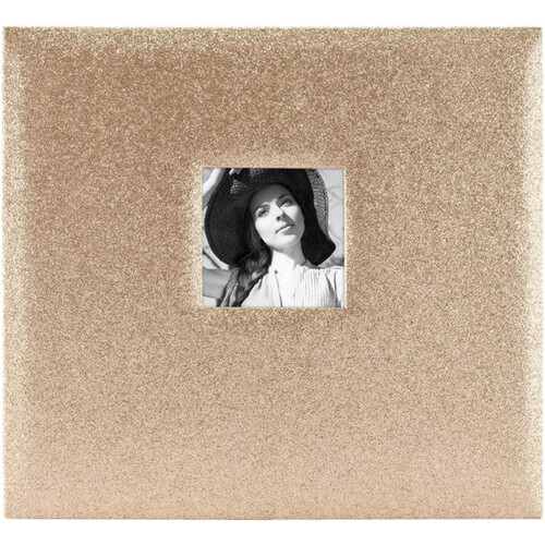 MCS 12 x 12 Scrapbook with Photo Opening On Cover (Golden Glitter)