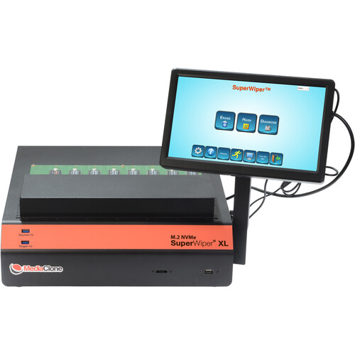 MediaClone SuperWiper Desktop 8 M.2 NVMe Multiple SSD Data Eraser Unit