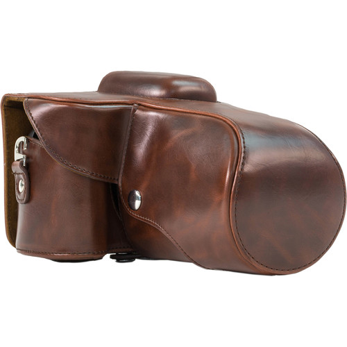 MegaGear Ever Ready PU Leather Case for Nikon D3300/D3200 with 18-55mm Lens (Dark Brown)
