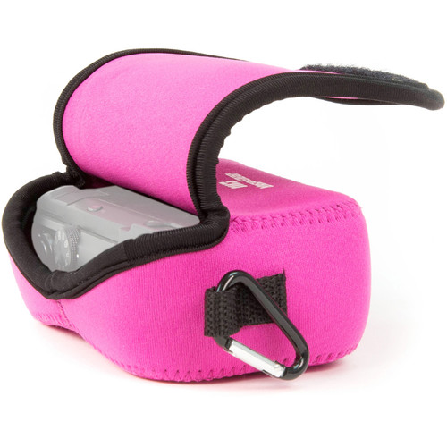MegaGear Ultralight Neoprene Camera Case with Carabiner for Panasonic LUMIX DMC-LX10K (Hot Pink)