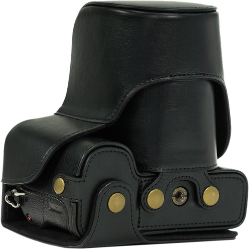 MegaGear Ever Ready PU Leather Case & Strap for a7S II, a7R II, a7 II with 28-70mm (Black)