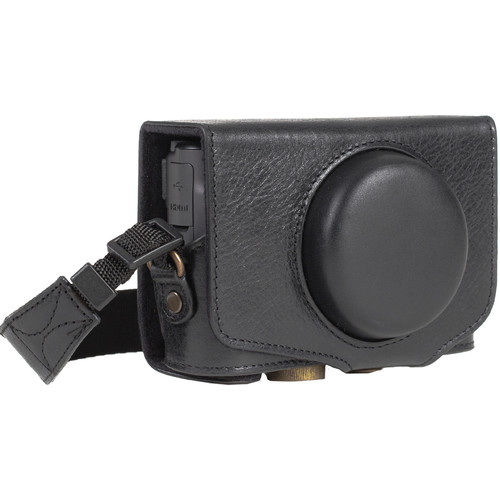 MegaGear Ever Ready Leather Camera Case for Canon PowerShot SX730 HS/SX740 HS (Black)