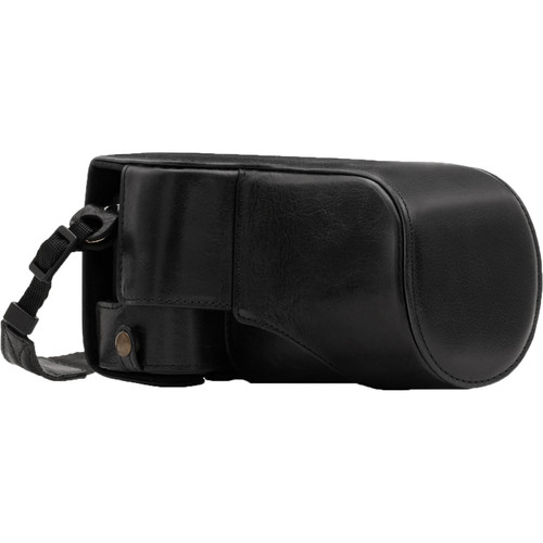 MegaGear MG1182 Ever Ready Genuine Leather Case & Strap for Canon EOS M6 & 18-55mm (Black)