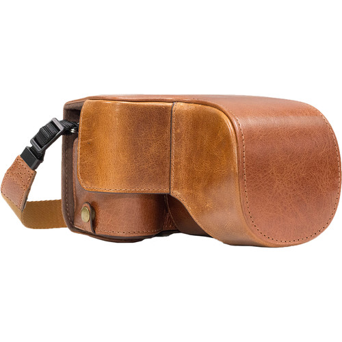 MegaGear Ever Ready Genuine Leather Case & Strap for Sony a6500 with 16-70mm Lens (Light Brown)