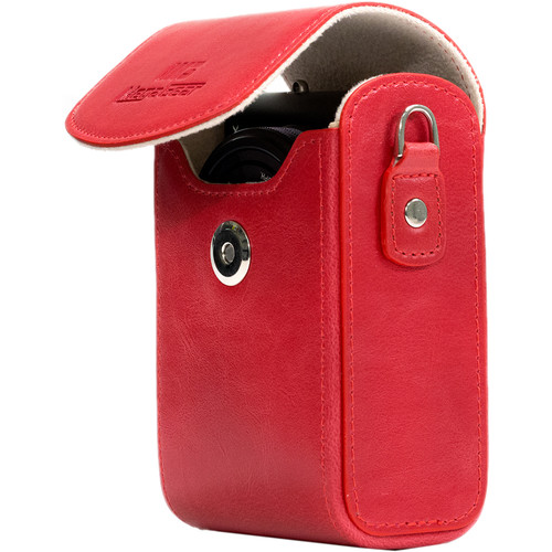 MegaGear Leather Camera Case for Panasonic Lumix DC-ZS70, DMC-LX10, DMC-ZS60, or DMC-ZS100 (Red)
