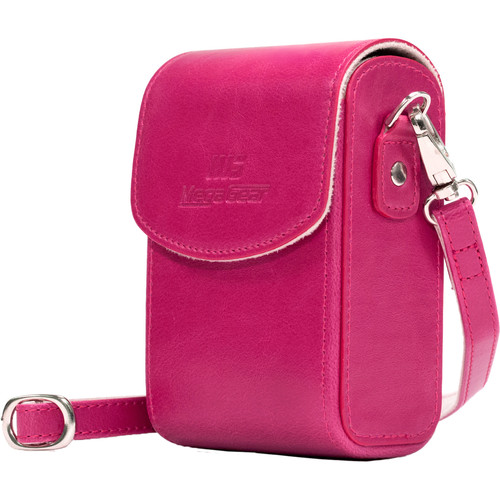 MegaGear Protective Leather Camera Case for PowerShotS120, COOLPIX P340, L28, Lumix ZS50, TZ70, ZS45, TZ57, Select Cyber-Shot (Hot Pink)