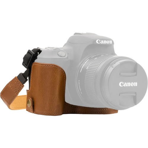 MegaGear Ever Ready Half Case and Strap for Canon EOS Rebel SL2, EOS 200D, Kiss X9 (Light Brown)