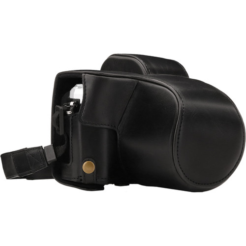 MegaGear Ever Ready Leather Camera Case for Olympus OM-D E-M10 Mark III with 14-42mm Lens (Black)