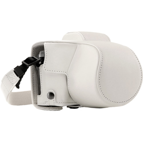 MegaGear Ever Ready Leather Camera Case for Olympus OM-D E-M10 Mark III with 14-42mm Lens (White)