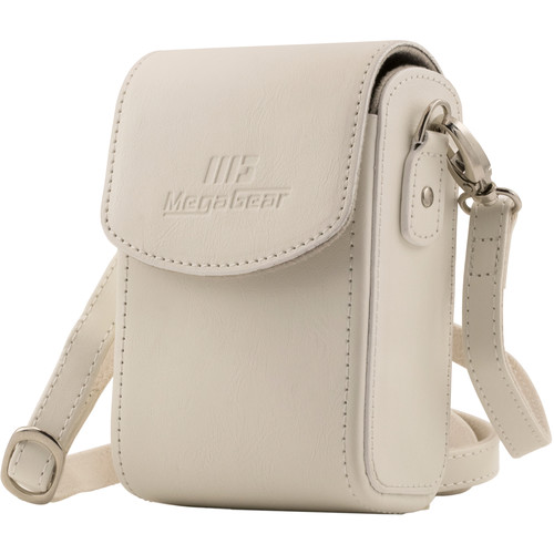 MegaGear Leather Camera Case with Strap for Panasonic Lumix ZS200, TZ200, Leica C-Lux (White)