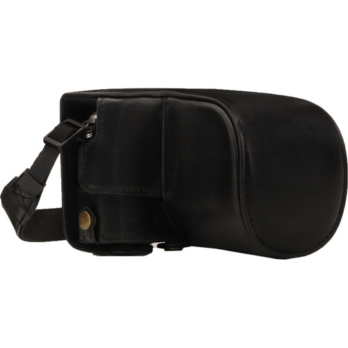 MegaGear Ever Ready PU Leather Case and Strap for Olympus PEN E-PL9 with 14-42mm Lens (Black)