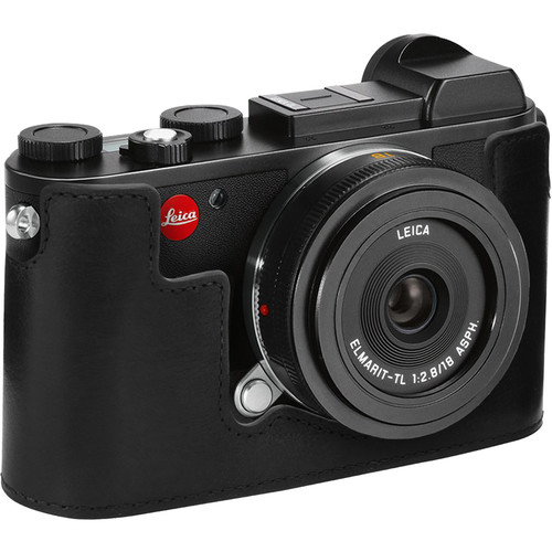 MegaGear Genuine Leather Camera Half Case and Strap for Leica CL (Black)