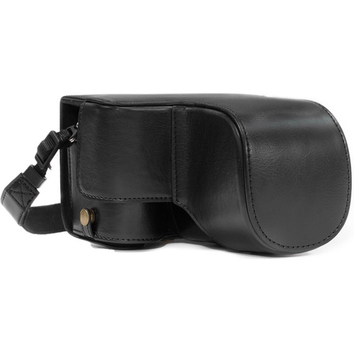 MegaGear Ever Ready PU Leather Case & Strap for Sony a6500 with 18-135mm Lens (Black)