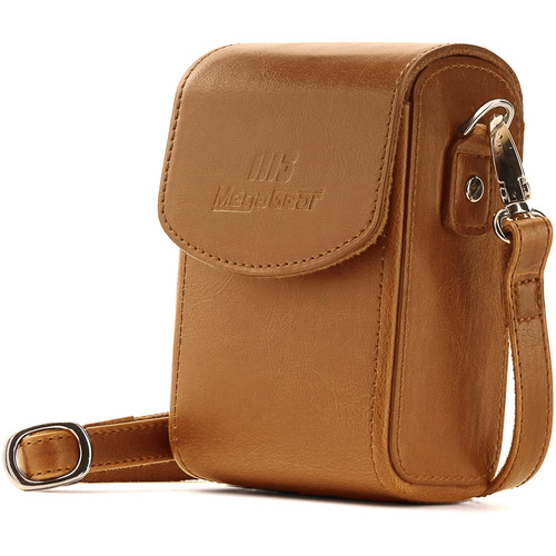 MegaGear PU Leather Case with Strap for Sony Cyber-shot DSC-RX100 VI, DSC-RX100 V, DSC-RX100 IV (Light Brown)