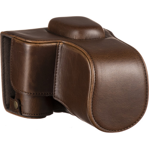MegaGear Ever Ready PU Leather Case and Strap for Nikon D3500 (Dark Brown)