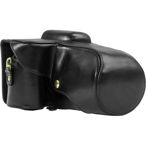 MegaGear Ever Ready PU Leather Case for Nikon D5300 with 18-55, 18-135, or 18-200mm VR Lens (Black)