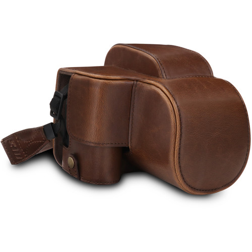 MegaGear Canon PowerShot SX70 HS Ever Ready PU Leather Camera Full Case and Strap (Dark Brown)